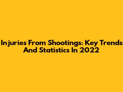 Injuries From Shootings: Key Trends And Statistics In 2022