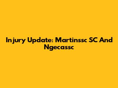 Injury Update: Martinssc SC And Ngecassc