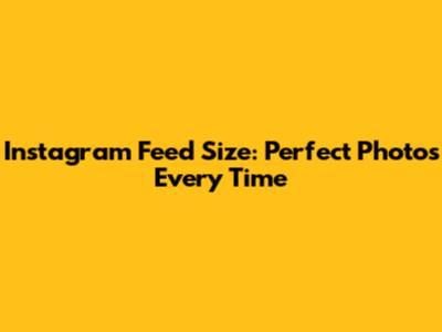 Instagram Feed Size: Perfect Photos Every Time