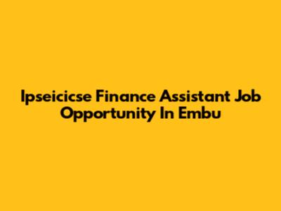 Ipseicicse Finance Assistant Job Opportunity In Embu