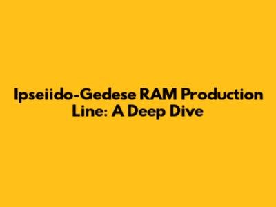 Ipseiido-Gedese RAM Production Line: A Deep Dive