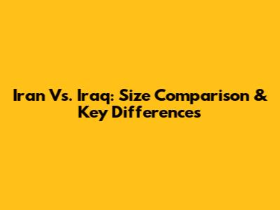 Iran Vs. Iraq: Size Comparison & Key Differences