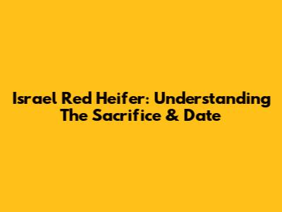 Israel Red Heifer: Understanding The Sacrifice & Date