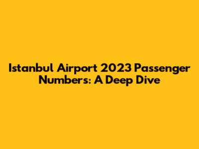 Istanbul Airport 2023 Passenger Numbers: A Deep Dive
