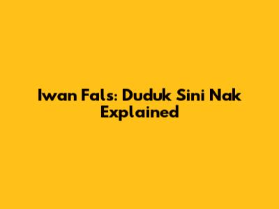 Iwan Fals: 'Duduk Sini Nak' Explained