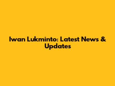 Iwan Lukminto: Latest News & Updates