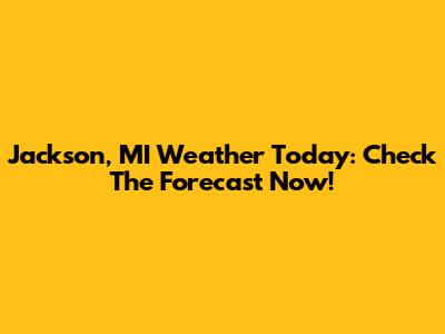 Jackson, MI Weather Today: Check The Forecast Now!
