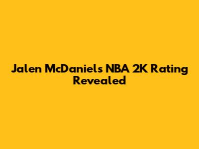 Jalen McDaniels' NBA 2K Rating Revealed