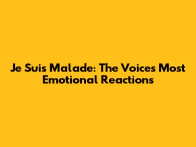 Je Suis Malade: The Voice's Most Emotional Reactions