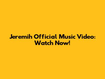 Jeremih Official Music Video: Watch Now!