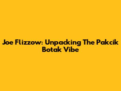Joe Flizzow: Unpacking The "Pakcik Botak" Vibe