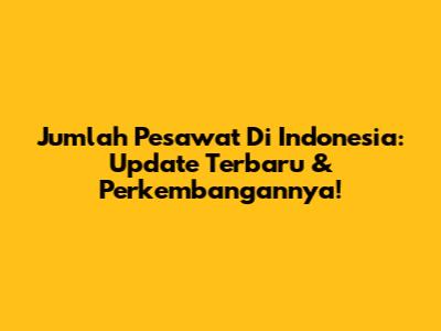 Jumlah Pesawat Di Indonesia: Update Terbaru & Perkembangannya!