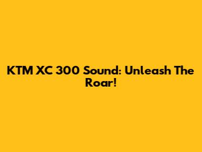 KTM XC 300 Sound: Unleash The Roar!