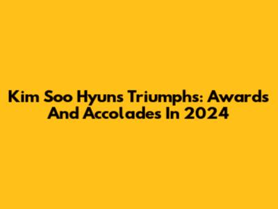 Kim Soo Hyun's Triumphs: Awards And Accolades In 2024