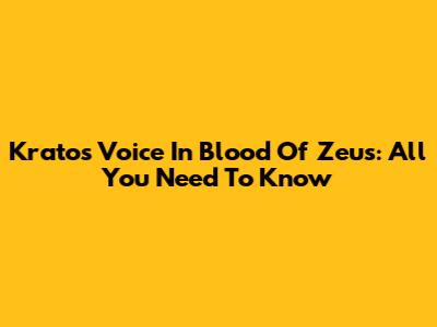 Kratos' Voice In Blood Of Zeus: All You Need To Know