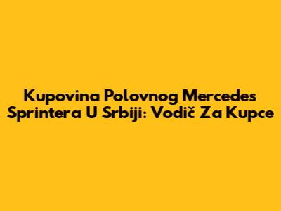 Kupovina Polovnog Mercedes Sprintera U Srbiji: Vodič Za Kupce