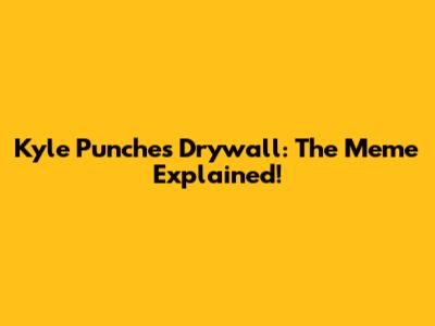 Kyle Punches Drywall: The Meme Explained!