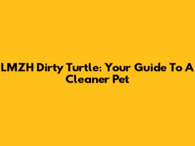 LMZH Dirty Turtle: Your Guide To A Cleaner Pet