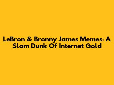 LeBron & Bronny James Memes: A Slam Dunk Of Internet Gold