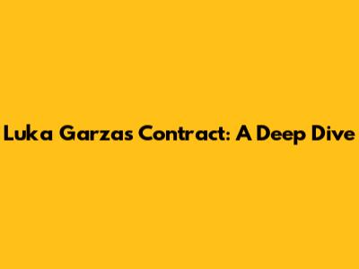 Luka Garza's Contract: A Deep Dive