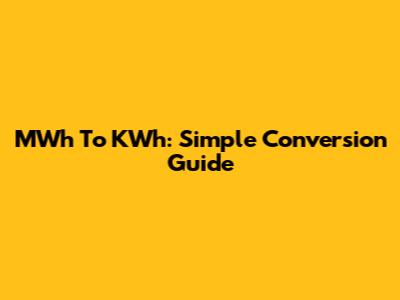 MWh To KWh: Simple Conversion Guide