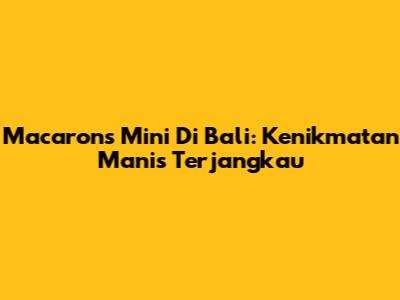 Macarons Mini Di Bali: Kenikmatan Manis Terjangkau