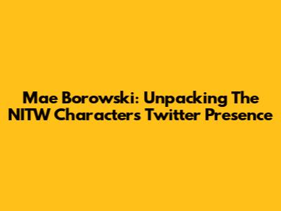Mae Borowski: Unpacking The NITW Character's Twitter Presence