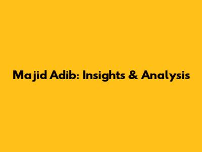 Majid Adib: Insights & Analysis