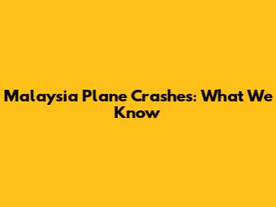 Malaysia Plane Crashes: What We Know