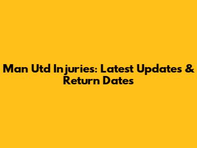 Man Utd Injuries: Latest Updates & Return Dates