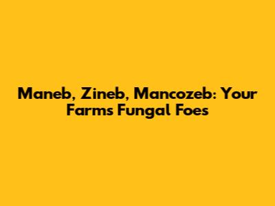 Maneb, Zineb, Mancozeb: Your Farm's Fungal Foes
