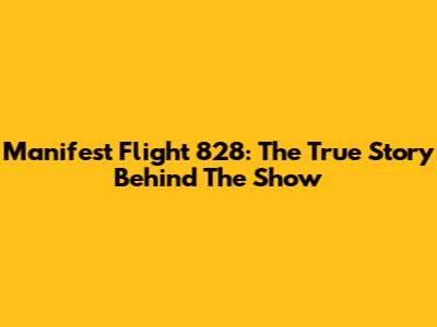 Manifest Flight 828: The True Story Behind The Show