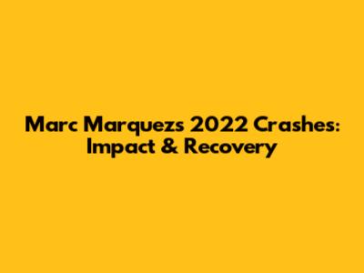 Marc Marquez's 2022 Crashes: Impact & Recovery