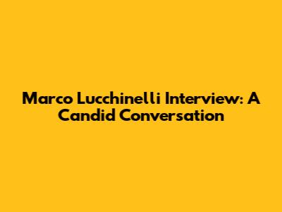 Marco Lucchinelli Interview: A Candid Conversation