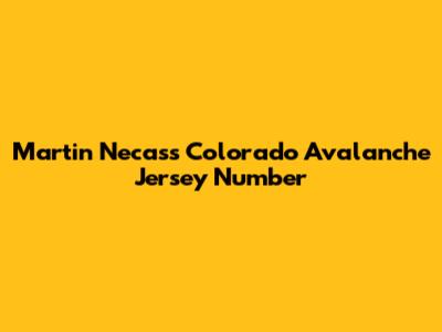 Martin Necas's Colorado Avalanche Jersey Number