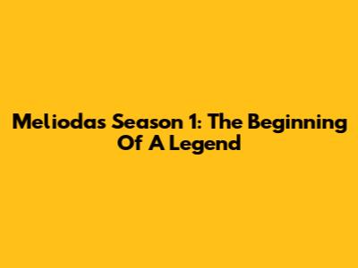 Meliodas Season 1: The Beginning Of A Legend