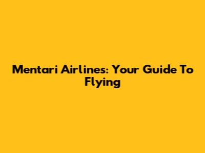 Mentari Airlines: Your Guide To Flying