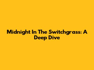 Midnight In The Switchgrass: A Deep Dive