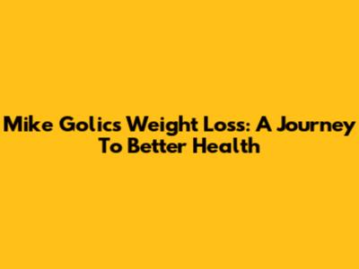 Mike Golic's Weight Loss: A Journey To Better Health