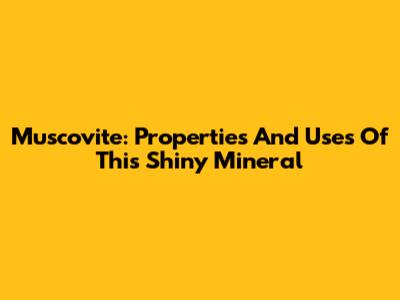 Muscovite: Properties And Uses Of This Shiny Mineral