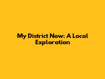 My District Now: A Local Exploration
