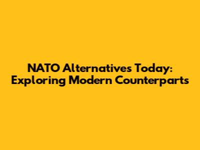 NATO Alternatives Today: Exploring Modern Counterparts