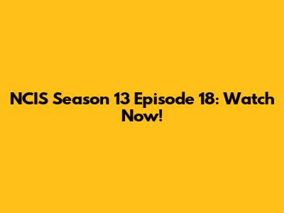 NCIS Season 13 Episode 18: Watch Now!