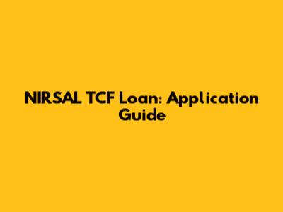 NIRSAL TCF Loan: Application Guide