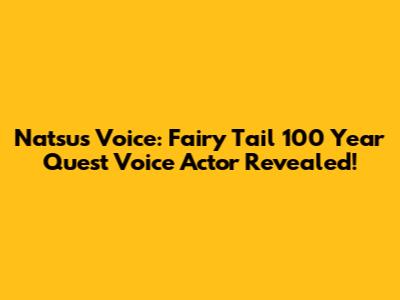 Natsu's Voice: Fairy Tail 100 Year Quest Voice Actor Revealed!