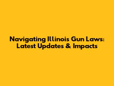 Navigating Illinois Gun Laws: Latest Updates & Impacts