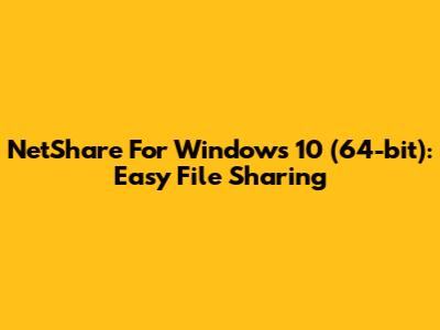 NetShare For Windows 10 (64-bit): Easy File Sharing