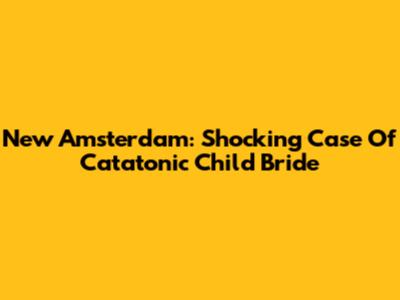 New Amsterdam: Shocking Case Of Catatonic Child Bride