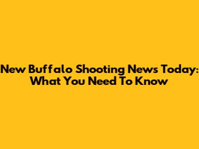 New Buffalo Shooting News Today: What You Need To Know