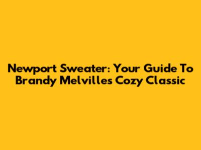 Newport Sweater: Your Guide To Brandy Melville's Cozy Classic